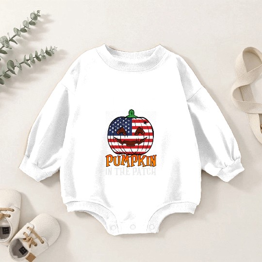 Coolest Pumpkin In The Patch Us Flag Jack O Baby Romper Sweatshirts