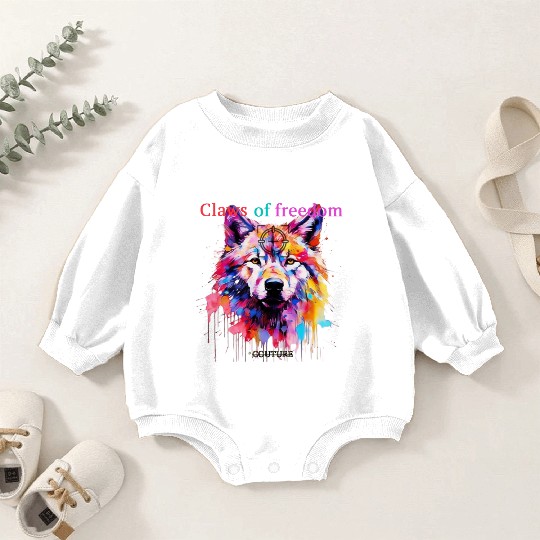 Lone Wolf in Multicolor Baby Romper Sweatshirts