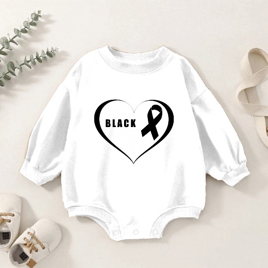 I Wear Black For My Dad Skin Cancer Awareness Baby Romper Sweatshirts