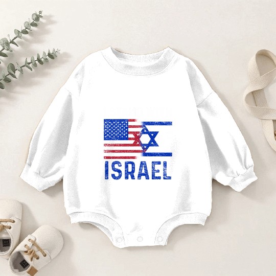 Us Flag I Stand With Israel Baby Romper Sweatshirts