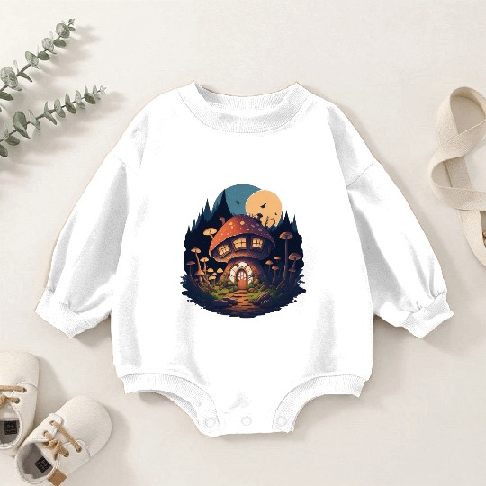 Big Mushroom House Baby Romper Sweatshirts