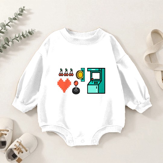 Coin Op Legend Arcade Gaming 80s Retro Gamer Baby Romper Sweatshirts
