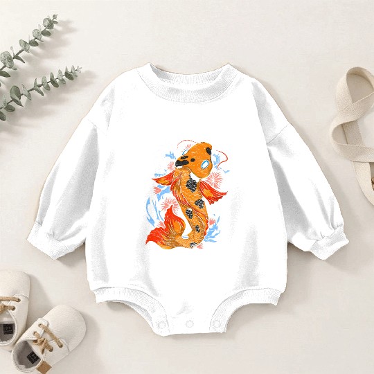 Koi fish farm gift colorful koi carp Baby Romper Sweatshirts