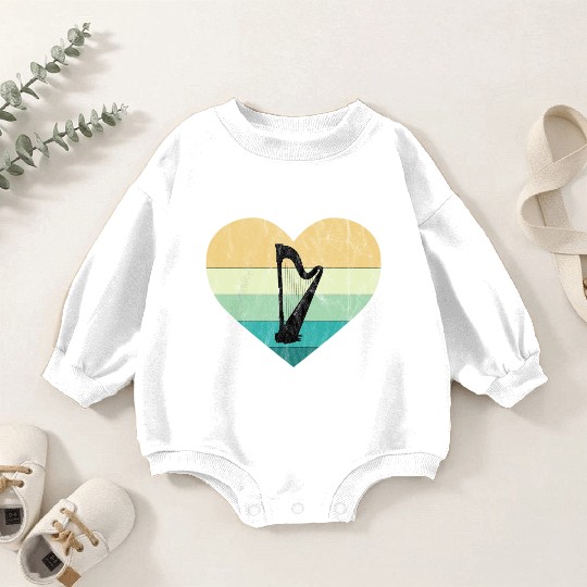 Ireland I Love Irish Harp Baby Romper Sweatshirts