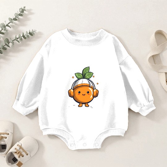 Orange Fruit Fruitarian Funny Cute Party Music Baby Romper Sweatshirts