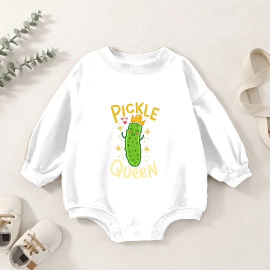 Pickle Queen Vegan Funny Cucumber Vegetable Baby Romper Sweatshirts