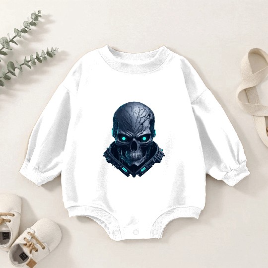 Dark cyberpunk Skull artwork Baby Romper Sweatshirts