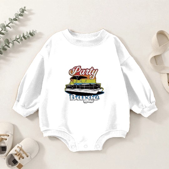 Pontoon Boat Retro Party Barge Lake Life Baby Romper Sweatshirts