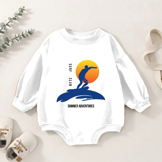 Summer Adventures Surf Club Baby Romper Sweatshirts