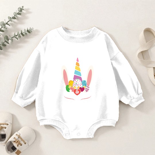 Happy Easter Unicorn Bunny Ears Eggs Hunter Baby Romper Sweatshirts
