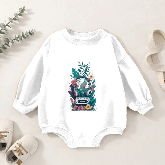 Old School Sound Vintage Style Vibes Baby Romper Sweatshirts