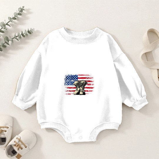 US Army DD-214 American Flag Baby Romper Sweatshirts