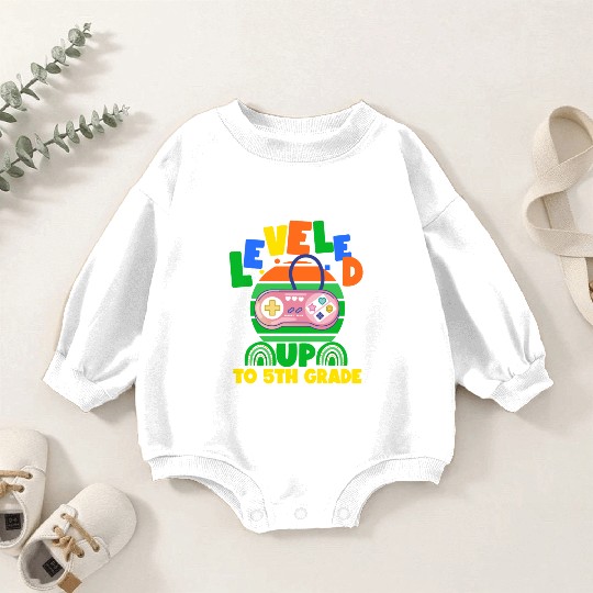 Level up to 5th grade, back to school Baby Romper Sweatshirts