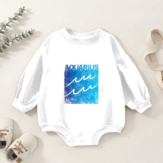 Zodiac Symbol Sign Aquarius Baby Romper Sweatshirts