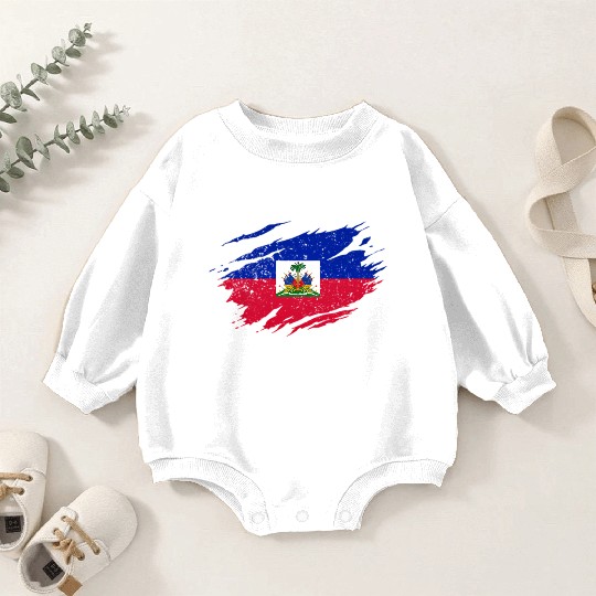 Haitian Flag Haiti Pride Roots Baby Romper Sweatshirts