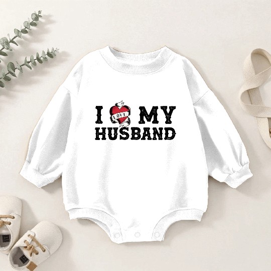 Vintage I Love My Husband - I Heart My Husband Baby Romper Sweatshirts