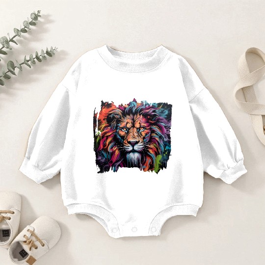 Graffiti Style Lion | Lion Lovers Baby Romper Sweatshirts