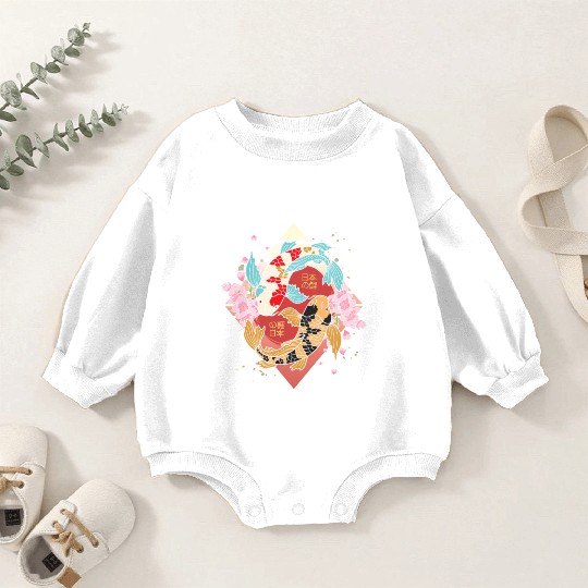 Kawaii Cherry Blossom Koi Fish Japanese Sakura Baby Romper Sweatshirts
