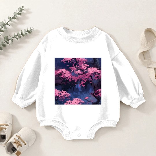Anime Euphoria: Fantasy Cherry Blossom Dreamscape Baby Romper Sweatshirts