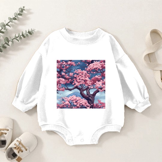 Anime Euphoria: Fantasy Cherry Blossom Dreamscape Baby Romper Sweatshirts