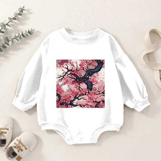 Anime Euphoria: Fantasy Cherry Blossom Dreamscape Baby Romper Sweatshirts