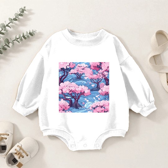 Anime Euphoria: Fantasy Cherry Blossom Dreamscape Baby Romper Sweatshirts