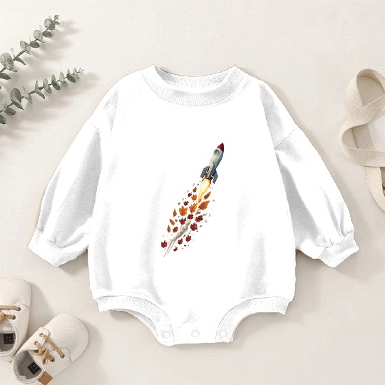Autumn rocket - leaf-driven flight Baby Romper Sweatshirts
