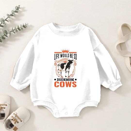 Cow Cattle Breeder Land, Farmer Cows Baby Romper Sweatshirts