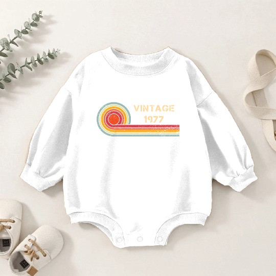 Vintage 1977 birthday retro design Baby Romper Sweatshirts