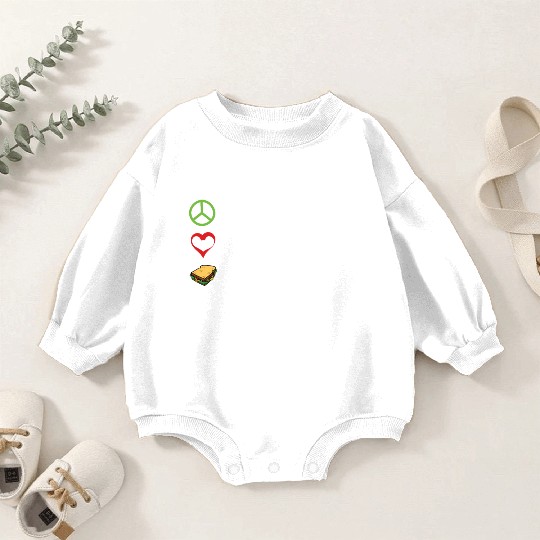 Peace Love Sandwich Hippie Sandwich Lover Baby Romper Sweatshirts