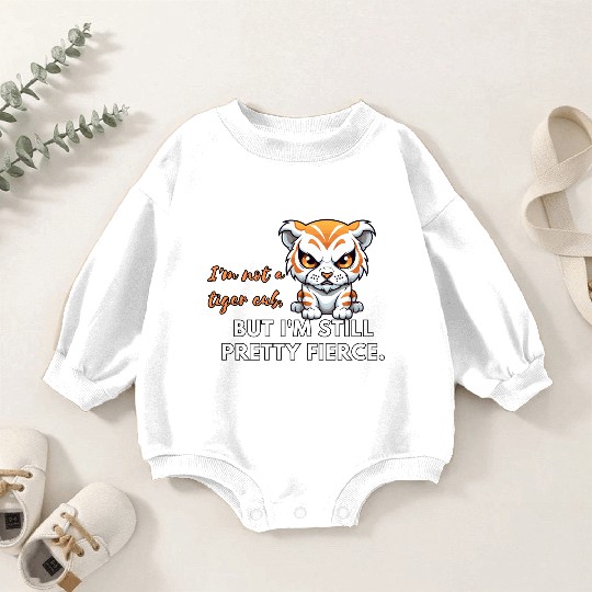 Animals: Angry Tiger cub Baby Romper Sweatshirts