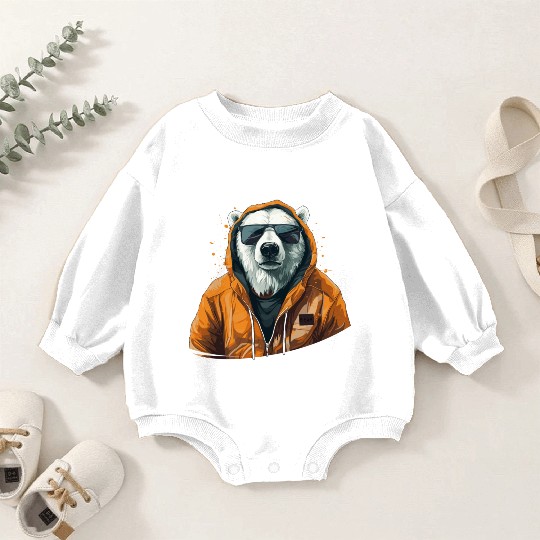 Street Style Polar Bear | Polar Bear Lovers Baby Romper Sweatshirts