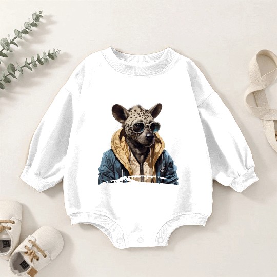 Street Style Spotted Hyena | Hyena Lovers Baby Romper Sweatshirts
