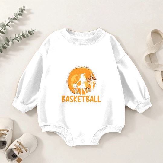 Basketball Halloween Trick Or Treat Spooky Baller Baby Romper Sweatshirts