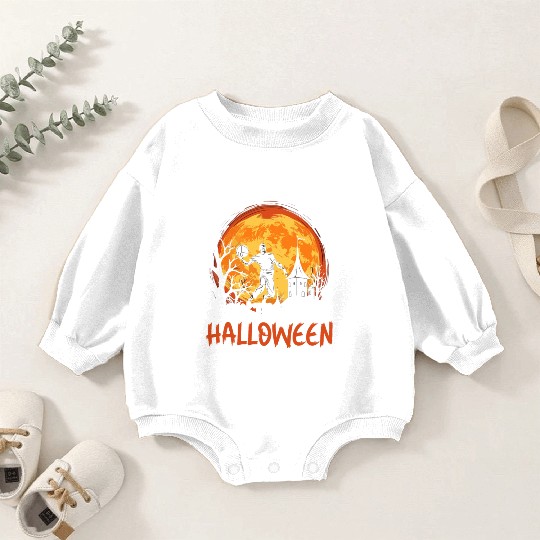 Basketball Halloween Trick Or Treat Spooky Baller Baby Romper Sweatshirts