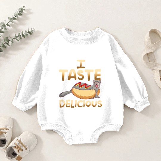 I Taste Delicious Ferret Mom Dad Funny Ferrets Baby Romper Sweatshirts