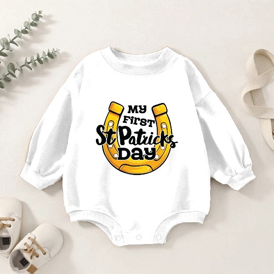 My First Saint Patricks Day Horseshoe Baby Romper Sweatshirts