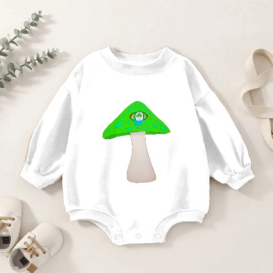 Green Mushroom Baby Romper Sweatshirts