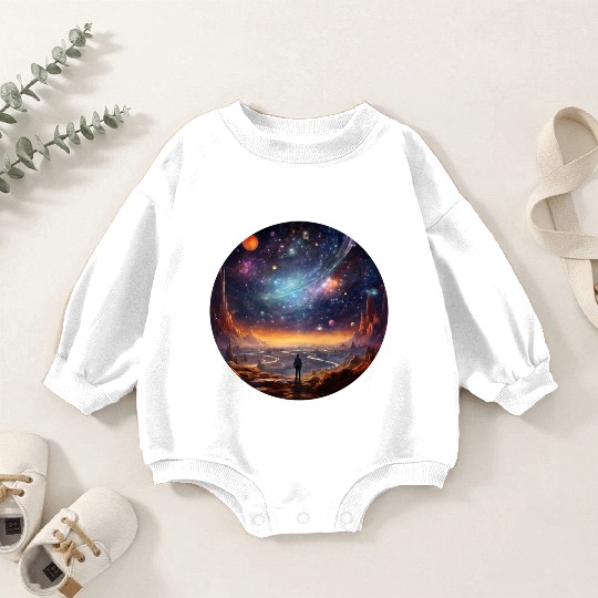 Galactic Splendor: Embrace the Marvels of Cosmos Baby Romper Sweatshirts