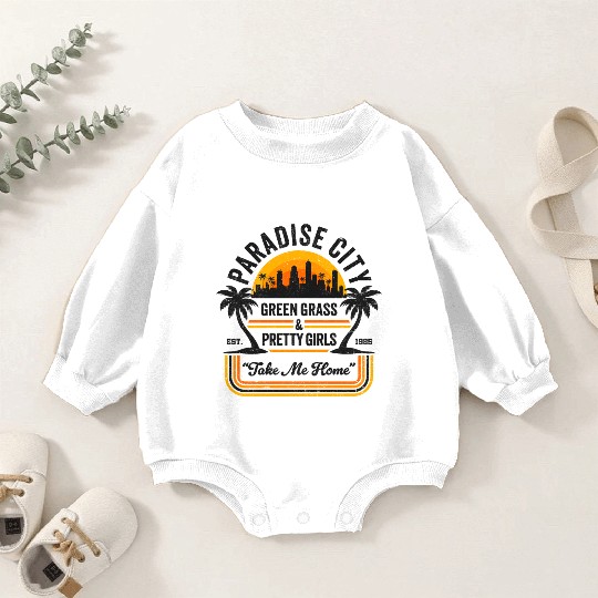 Paradise City: Funny 80's Rock Vibes Baby Romper Sweatshirts