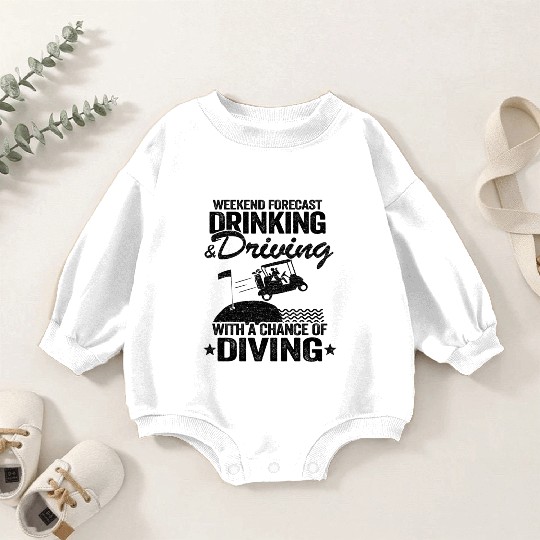 Drinking Driving Diving Beer Golf Cart Funny Baby Romper Sweatshirts