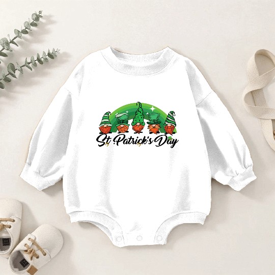 Saint Patrick s Day Horseshoe Clover Shamrock Baby Romper Sweatshirts
