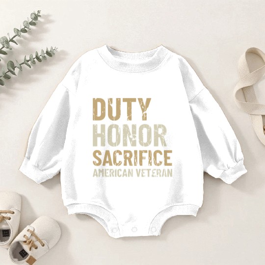 American Veteran | US Veteran | Military Veteran Baby Romper Sweatshirts