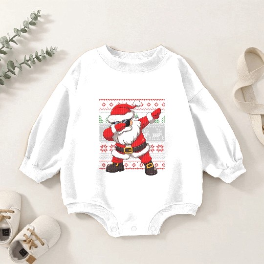 Dabbing Santa Funn Ugly Baby Romper Sweatshirts