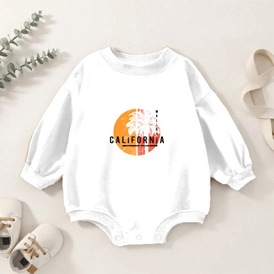 Malibu California Cool Native Palm Tree Baby Romper Sweatshirts