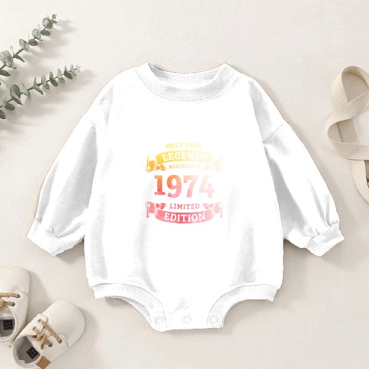 True Legends were born in 1974 50th Birthday Gift Baby Romper Sweatshirts
