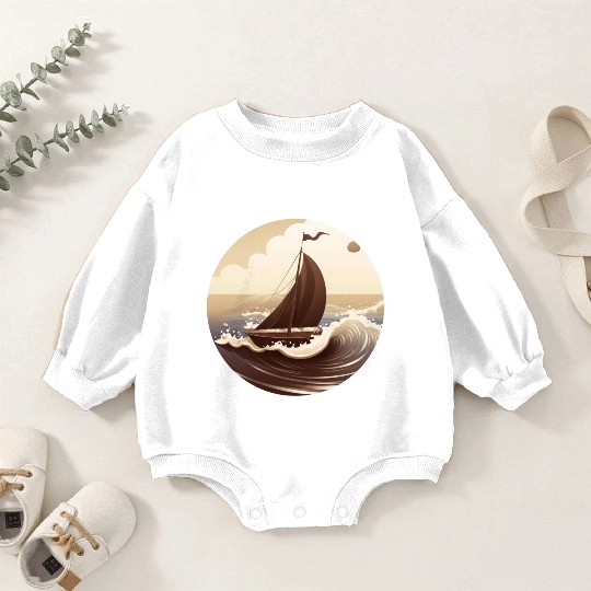 Chocolate Sailboat at Sunset Baby Romper Sweatshirts