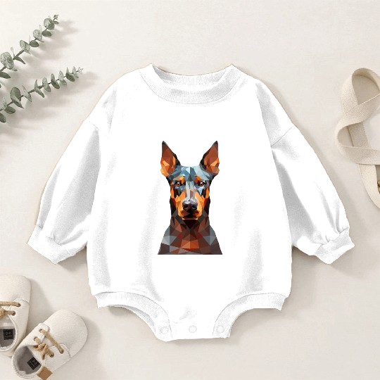 geometric Doberman: Polygon Art Baby Romper Sweatshirts