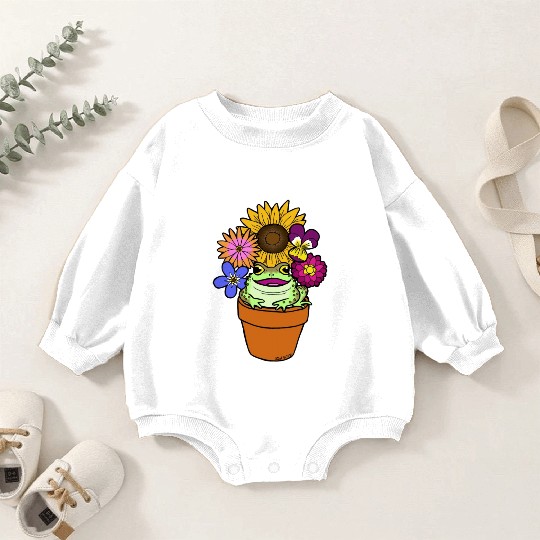 Flower Pot Toad Baby Romper Sweatshirts