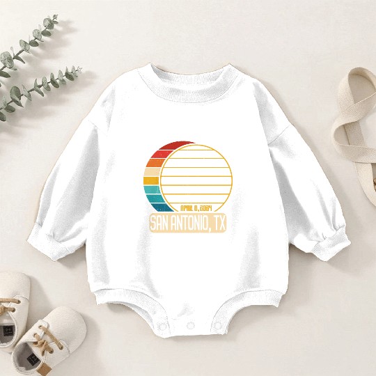 Total Solar Eclipse Texas San Antonio EclipseSan A Baby Romper Sweatshirts